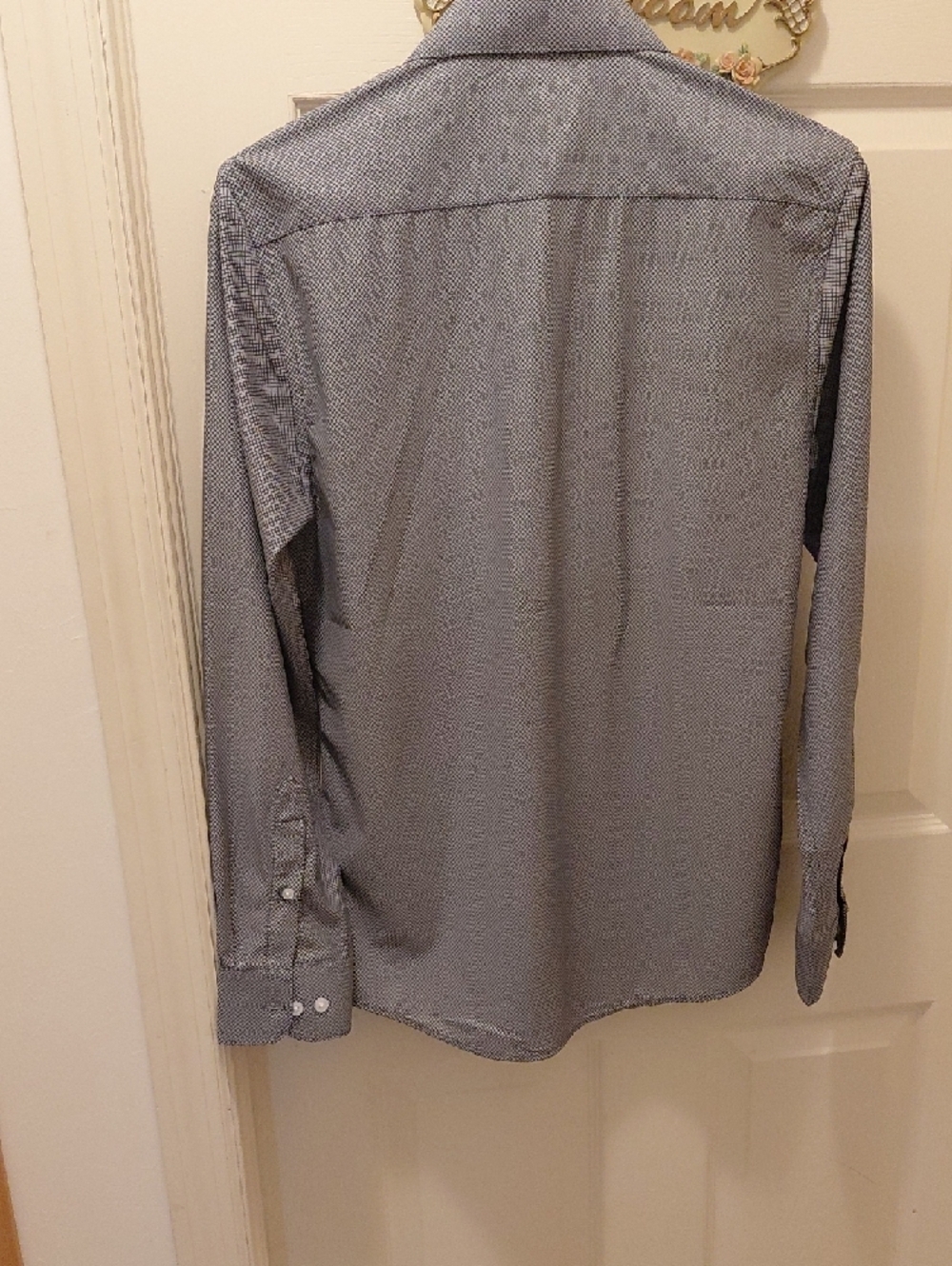 DKNY Men's Light Blue Microdot Dress Shirt - Picture 7 of 7